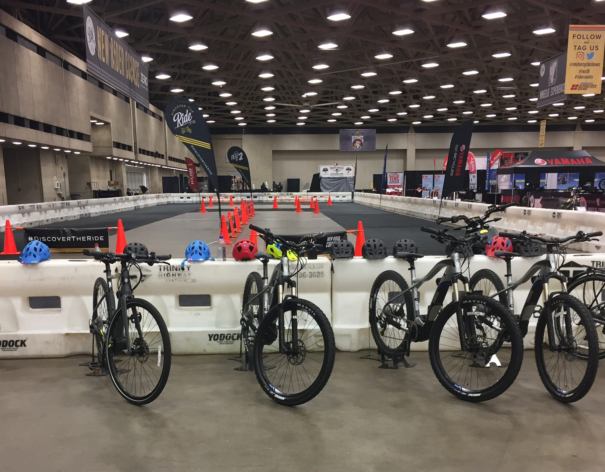 plastic jersey barriers with bikes