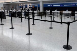 Belt Stanchion Queue Post Rentals For Airport Ticketing Lines